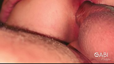 The cuckold, for the first time, brought the young girl to sit on the stud's big dick.