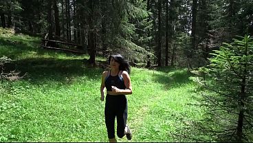 SPERM EXPLOSION! MEGA FACIAL WHILE JOGGING IN THE WOODS!