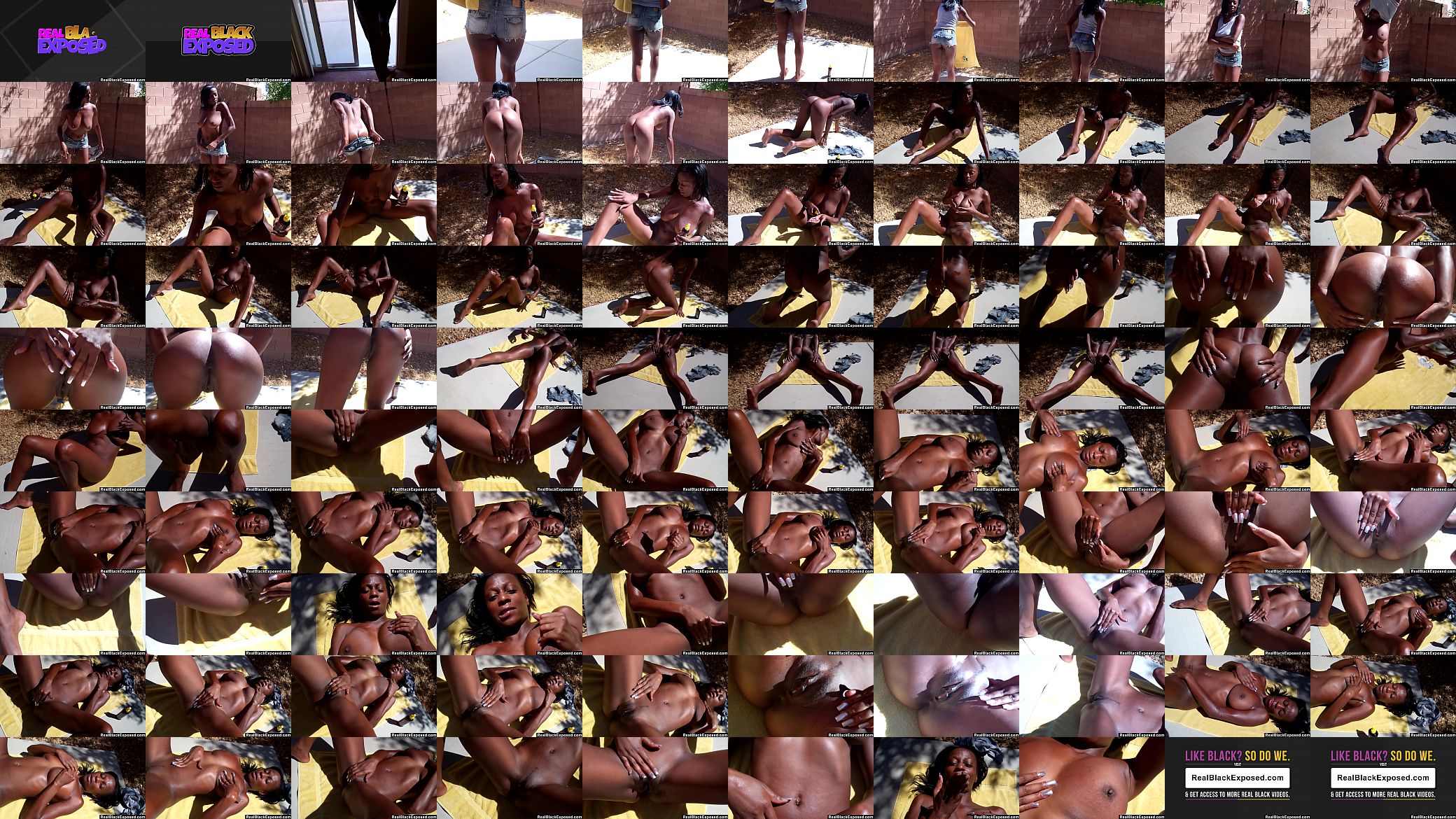 Sunbathing Big Tits Ebony Masturbates In The Backyard 预览图