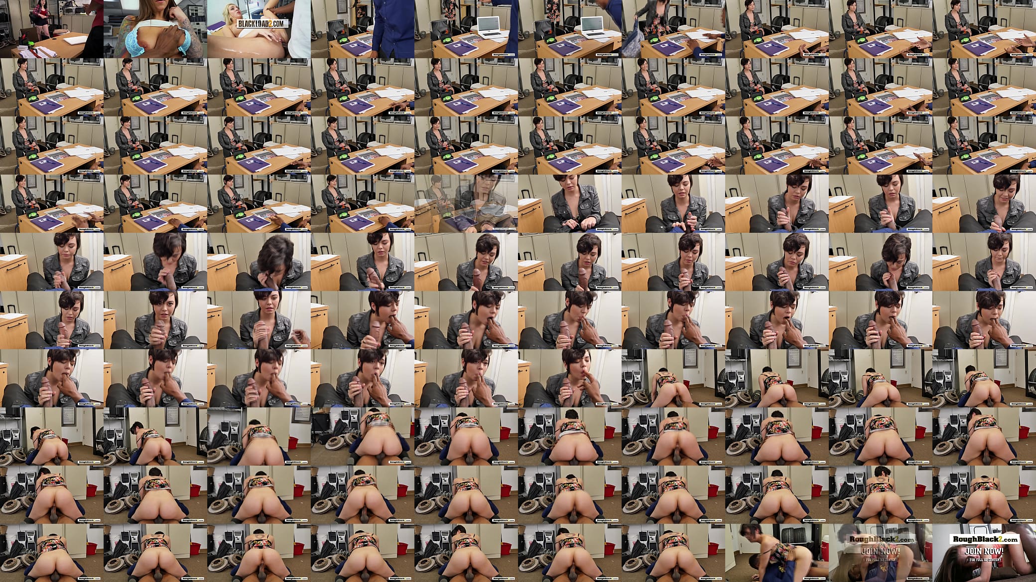 White HOOKER sucks HUGE BLACK SHLONG in OFFICE 预览图
