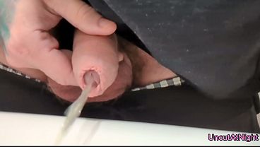Uncut Cock Pissing POV UncutAtNight