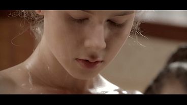 Soapy Lesbian Threesome in Luxury Bath... Milk Poured Over Wet Tits While They Caress Each Other