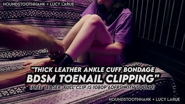 Thick Leather Ankle Cuffs: BDSM Toenail Clipping Torture