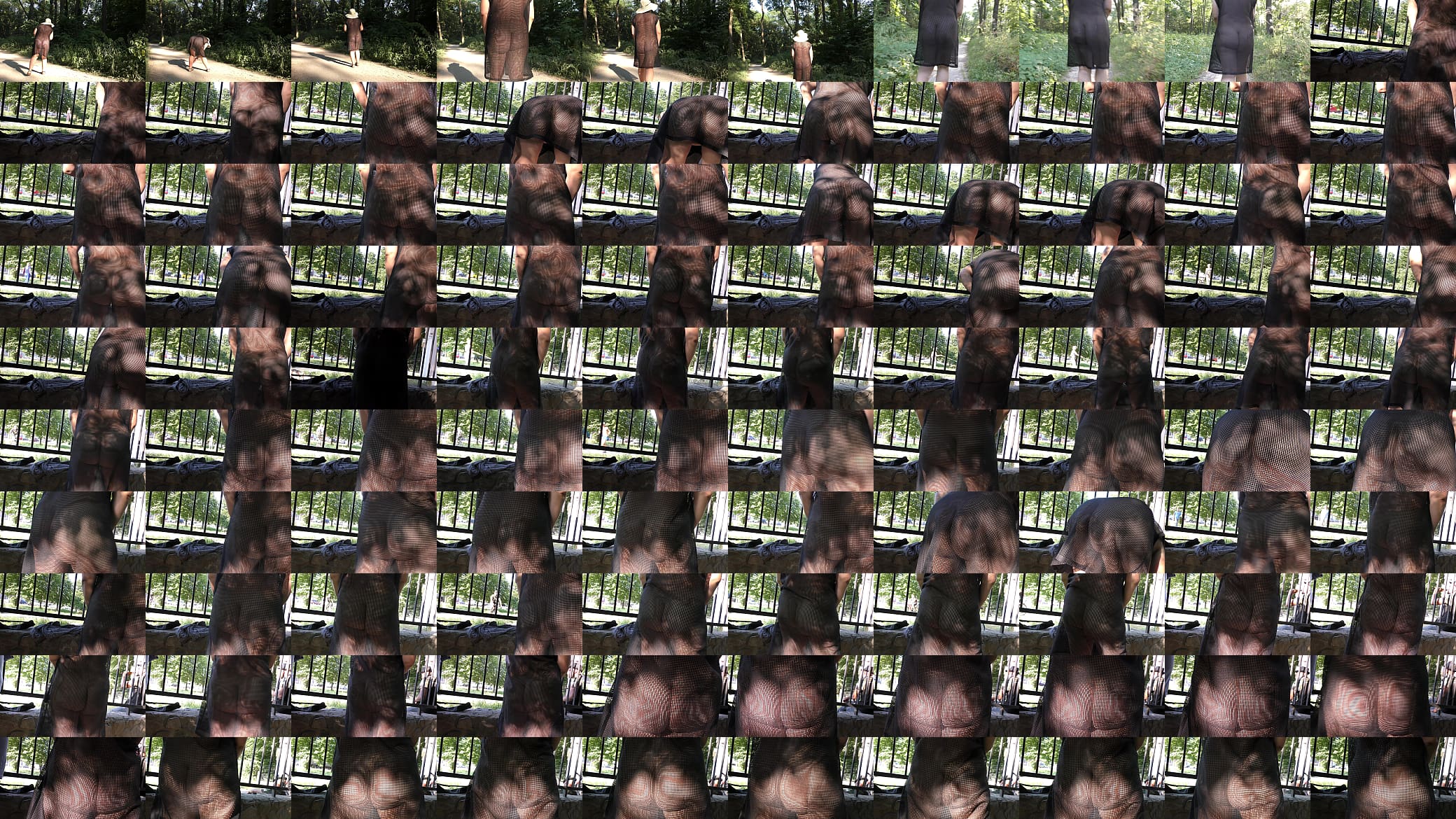 Hairy mature in transparent dress flashing in the park 预览图