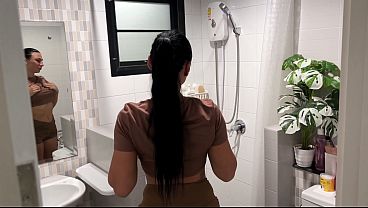 STEP SISTER takes CUM in the SHOWER and BEDROOM