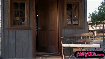 Slender stunning Latina MILF strips outdoor to show petite figure