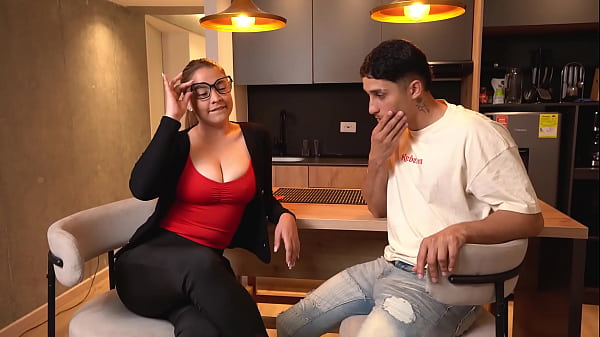 Busty real estate agent tries to convince her client to buy by giving him a good cock blowjob
