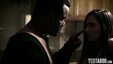 Petite hairy teen gets seduced and pounded by her BFs BBC stepdad