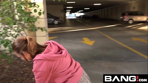 Barely Legal Riley Mae Gives a Public Parking Garage Blowjob