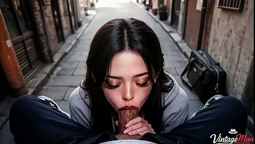 A stranger took a random girl to an alley where she was fucked [AI]