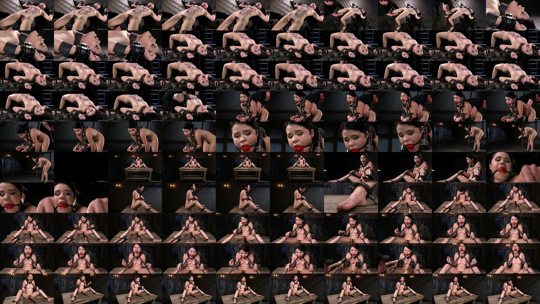 Petite slave hairy pussy vibed in bondage 预览图