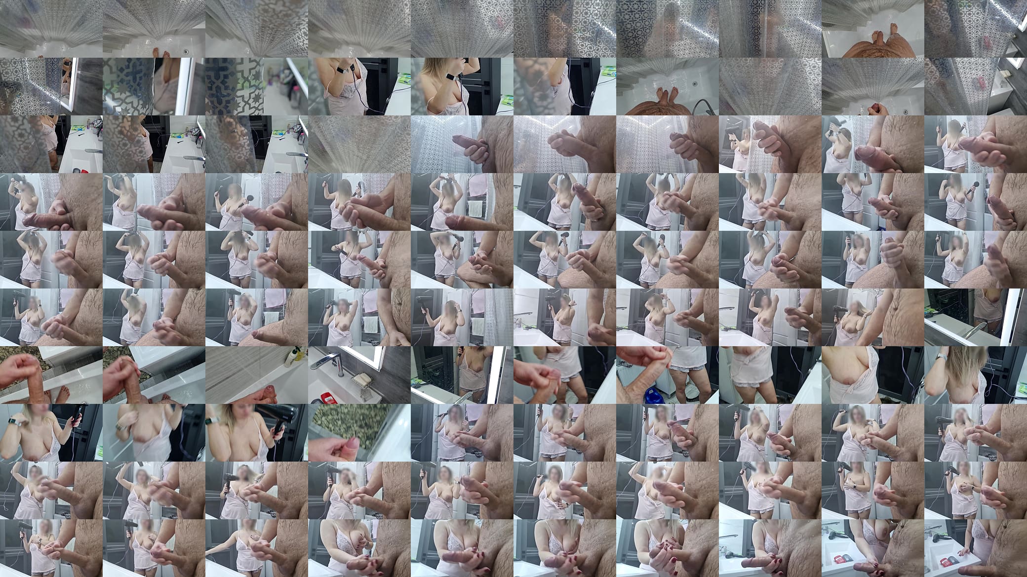 My stepmom came to my bathroom, I am naked and start jerk off cock, and she ignore me that nothing happened but she like look, milf want make handjob for me and masturbate my big fat dick, my dick is hard 预览图