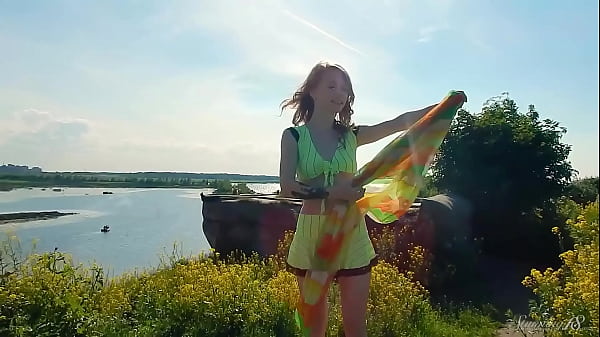 Spunky Teen Model Gets Naked While Outdoors