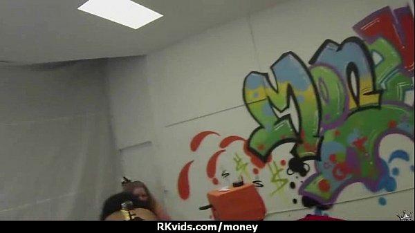 Amateur hottie takes cash for public sex 13