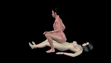 Animated 3D Porn - Asian Man Riding Strap On in Ass by Beautiful Girl