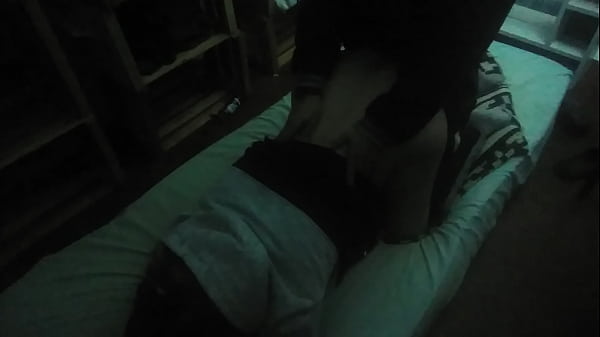 My boyfriend lends me his jacket and we fuck on the mattress at dusk with the cold