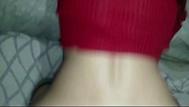 I put my finger in her pussy and I shower her buttocks with semen.