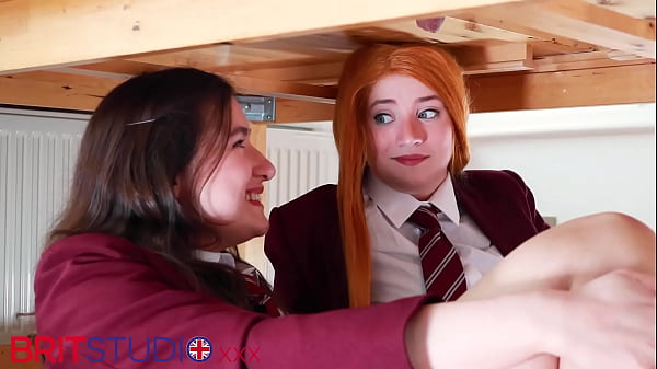 Two College Students Milk A Guys Cock And Get Their Uniforms Covered In Cum