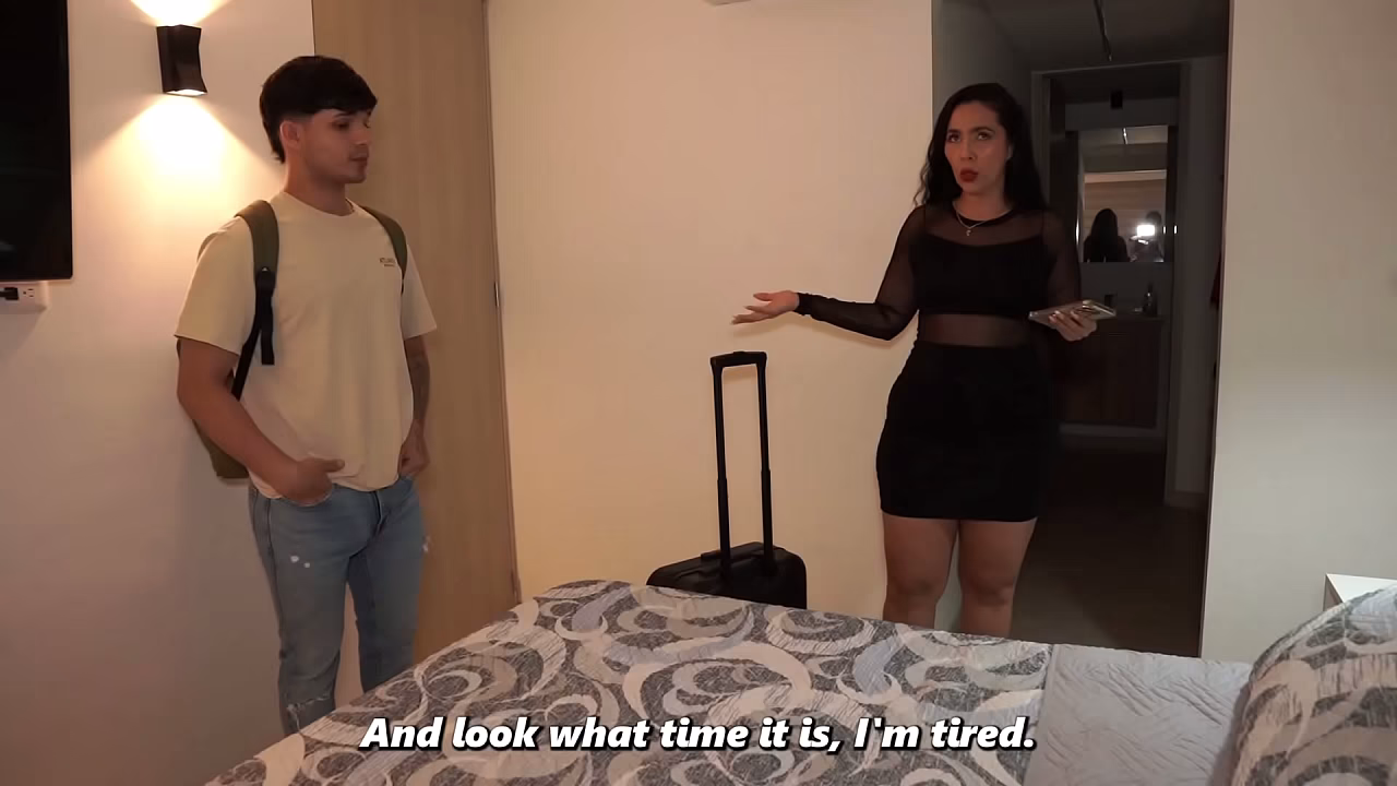 Big-bootied stepmom and her well-endowed stepson end up having sex after accidentally sharing a hotel bed.