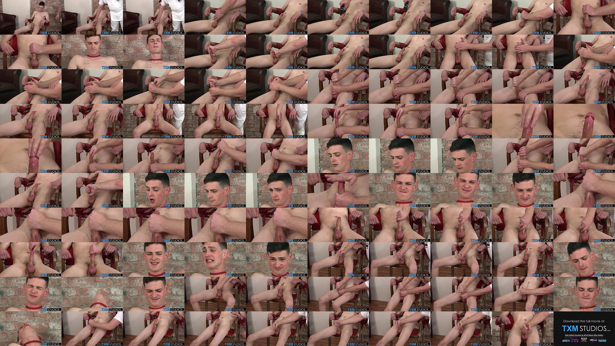Bound sexy twink bound to a chair and getting a nice wanking 预览图