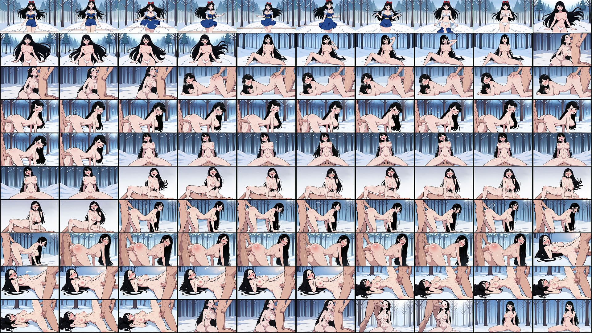 Snow White Fucked Hard in the Snow - AI Hentai Animation 预览图