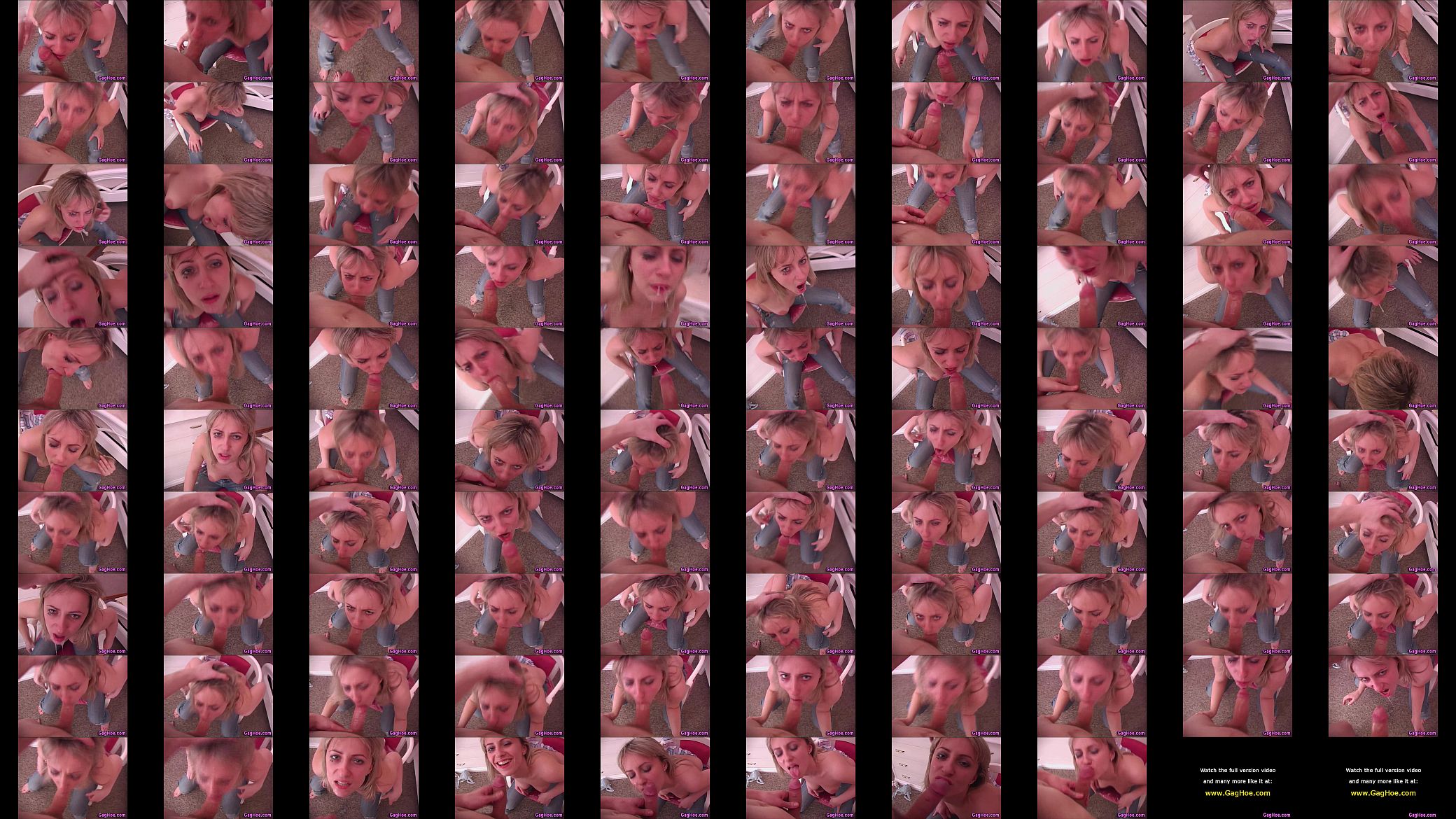 Drooling Blonde Slut Deep Gags Hard Fat Cock 预览图