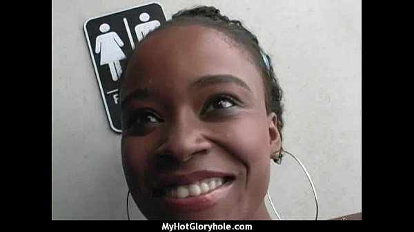 Horny ebony suck the juice from big white gloryhole 24