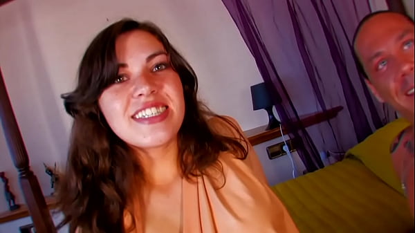 Pretty brunette banged by a muscly man