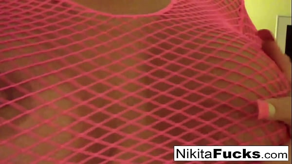 Solo fishnet solo with hot Milf Nikita