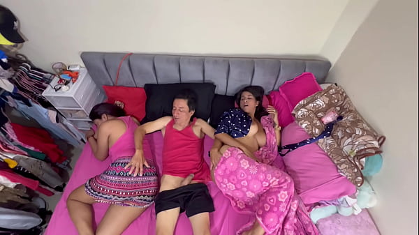 Download Video - The perverted stepfather fucks his busty stepdaughter and his big-assed wife