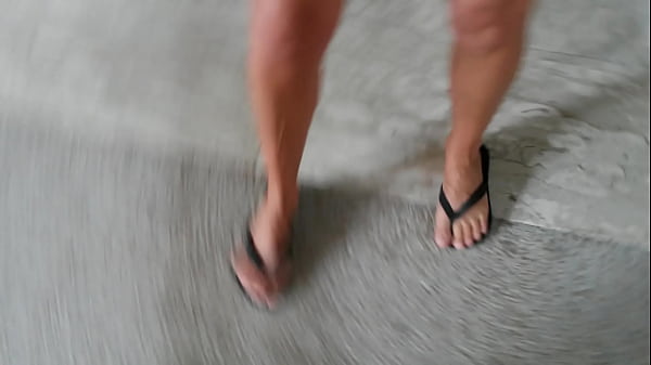 Filming her feet