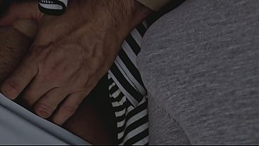 Horny Stranger Slides his Cock Under Skirt Inside her Panties and CUMS Hard in a crowded bus
