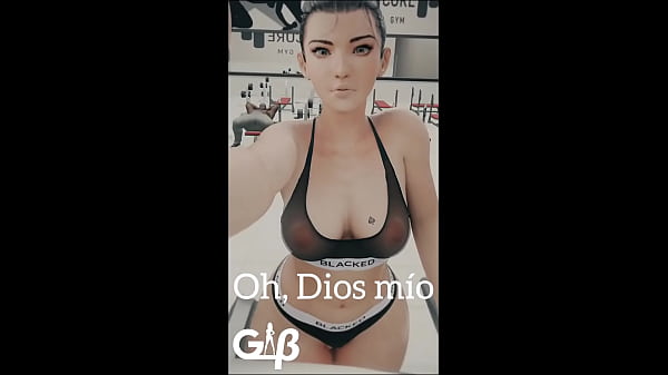 Perra blanca follada en el gimnasio