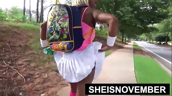 Download Video - Big Dick Stranger Jizzed On My Black Titties After We Meet Earlier&comma; Sheisnovember Gipping Her Huge Natural Udders and Areolas While Making Eyes Contact While Laying On Her Black With Blonde Hair and Pink Shirt By Msnovember