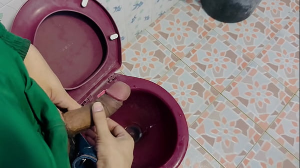 Download Video - Jerk off in toilet at street food shop