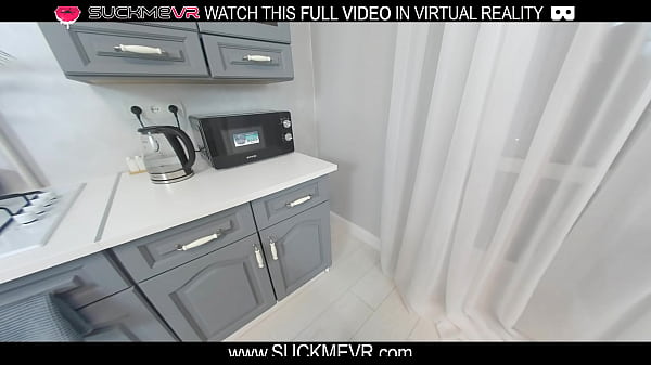 Brunette Tais Mersedes with big black cock in kitchen VR.