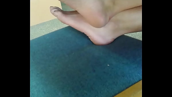 Studying Barefoot Exposing Soles