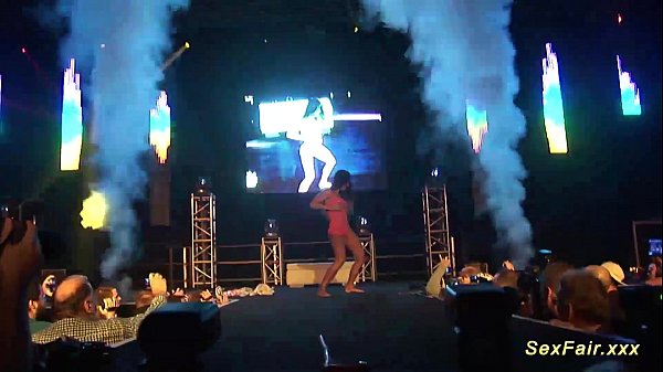 sexy strip show on public stage