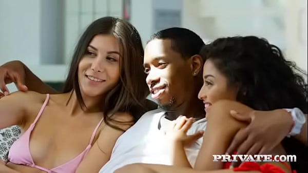 Scarlett and Anya Krey, Horny Babes Enjoy Interracial Threesome