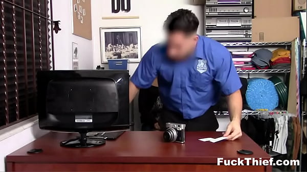 Thick Ebony Teen and Fucked By Security Officer