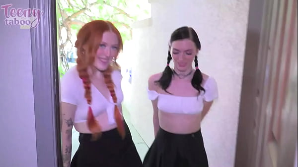 Lesbo Coeds! Strawberry Fields & Celestina Blooms Fuck Seth 2 Graduate!