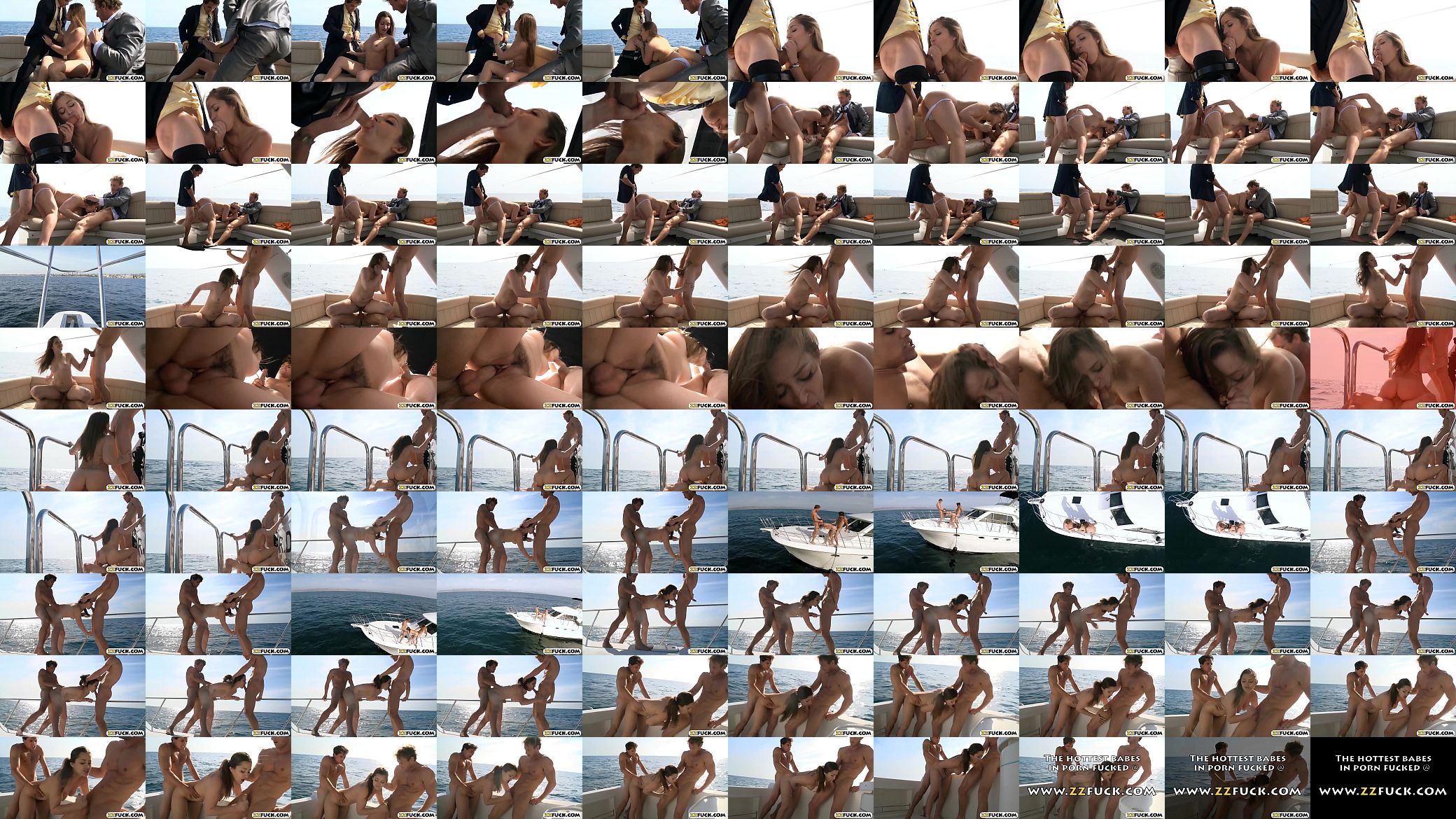 Nasty brunette babe takes two hard cocks in the yacht 预览图