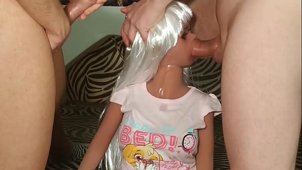 Stepdaddy and his friend facefuck this stupid petite girl (dollsex) HD