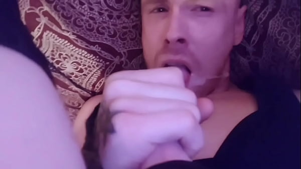 Download Video - Cum in own mouth