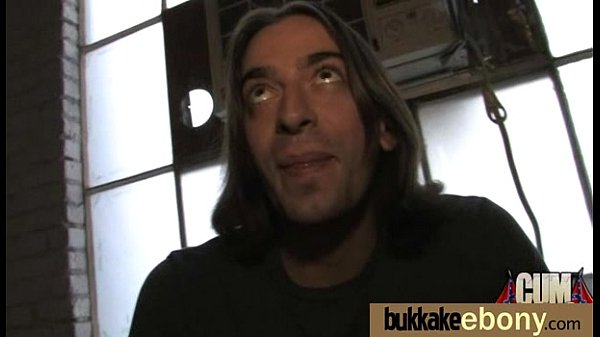 Hot ebony chick in interracial gangbang 17