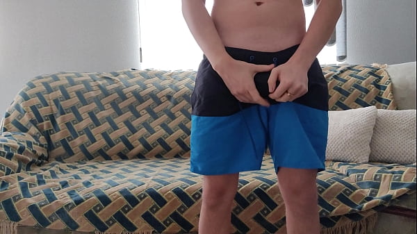 Jerking off in the living room in the morning