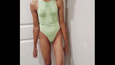 Download Video - Cute Post-Op Trans Girl Gymnast Dances Real Sexy & plays with Boobies