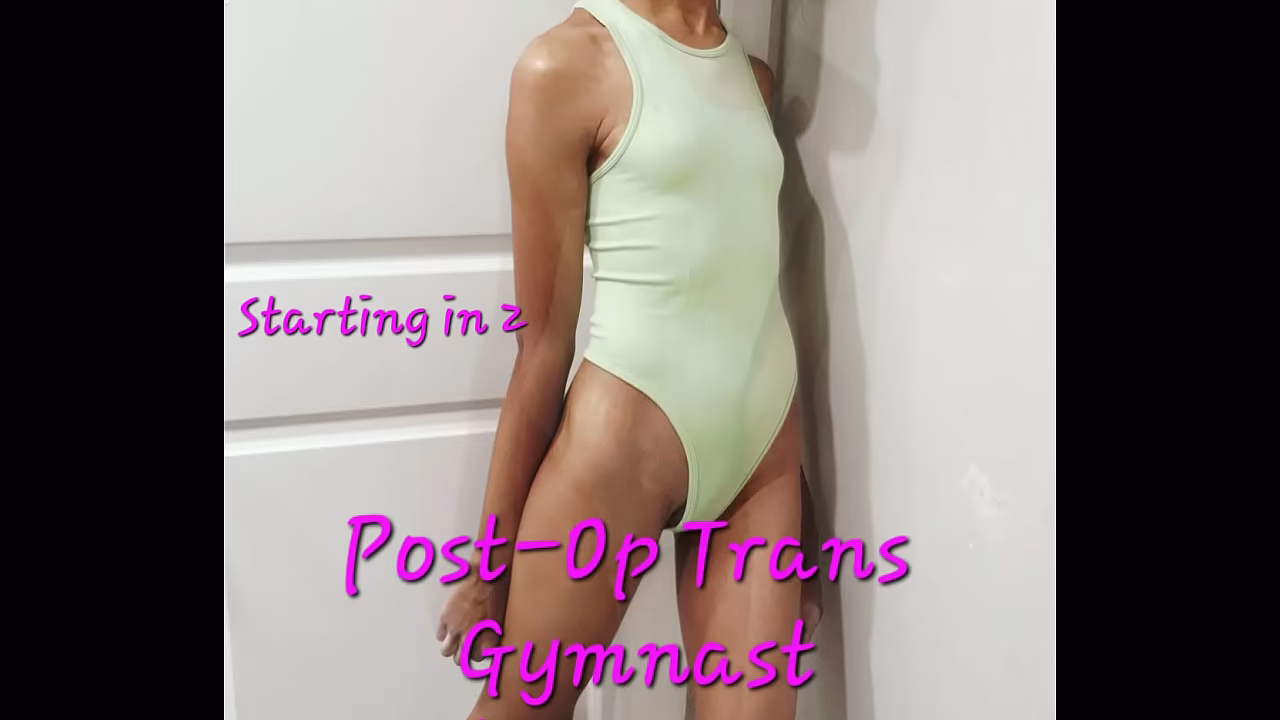 Cute Post-Op Trans Girl Gymnast Dances Real Sexy &amp_ plays with Boobies