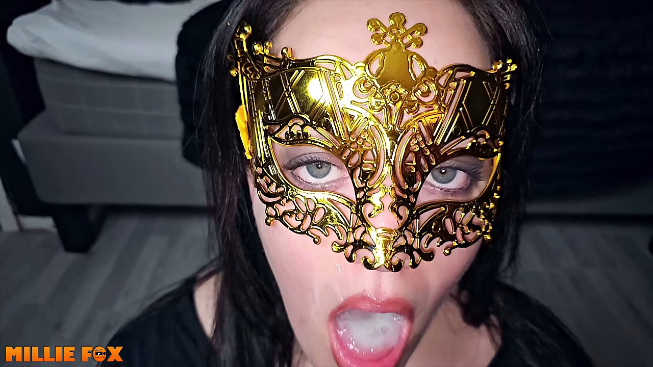 Amateur Milf enjoys a huge load of cum before swallowing it - Millie Fox