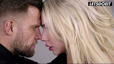 He Fingers Her Shaved Pussy Then Makes Her Deepthroat His Cock